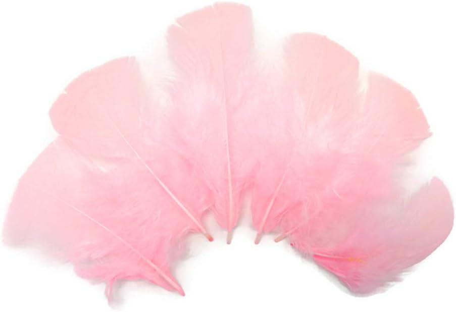 1 Pack - Light Pink Dyed Turkey T-Base triangle Body Plumage Feathers 0.50 Oz.