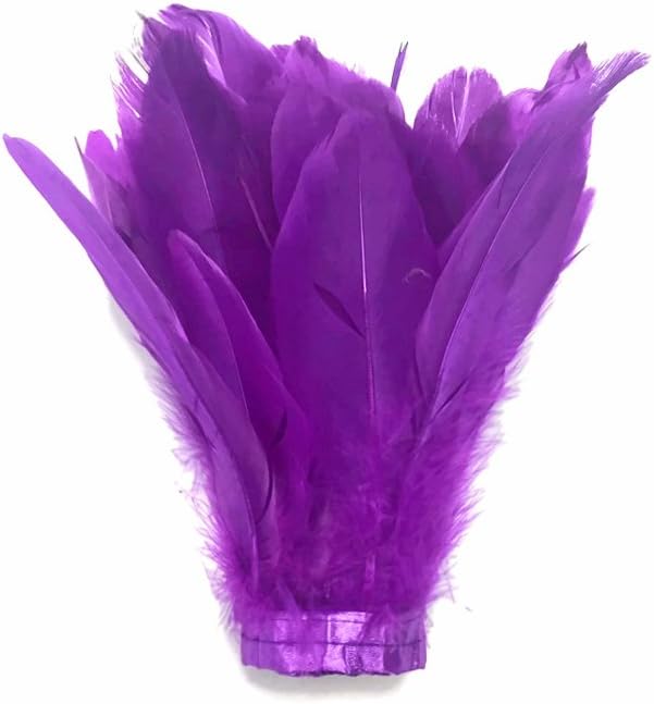 1 Yard - Purple Goose Pallet Parried Dyed Feather Trim