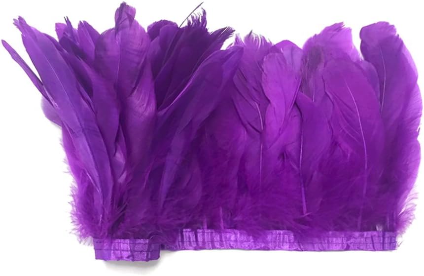 1 Yard - Purple Goose Pallet Parried Dyed Feather Trim