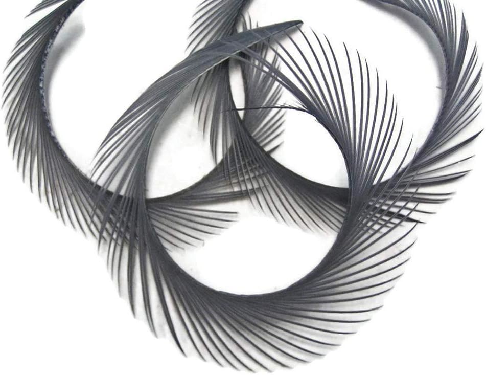 1 Yard - Silver Gray Goose Biots Stripped Wing Wholesale Feather Trim