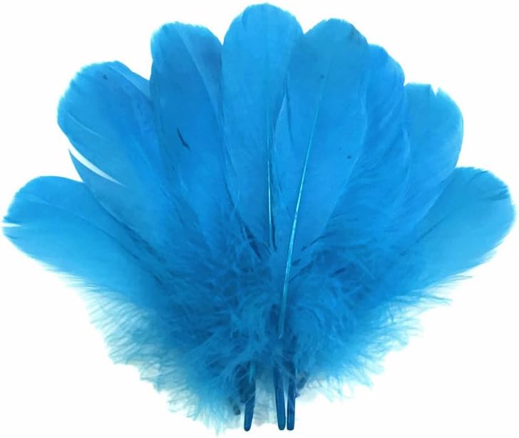 1/4 lbs. - Turquoise Blue Goose Nagoire Wholesale Feathers (Bulk)