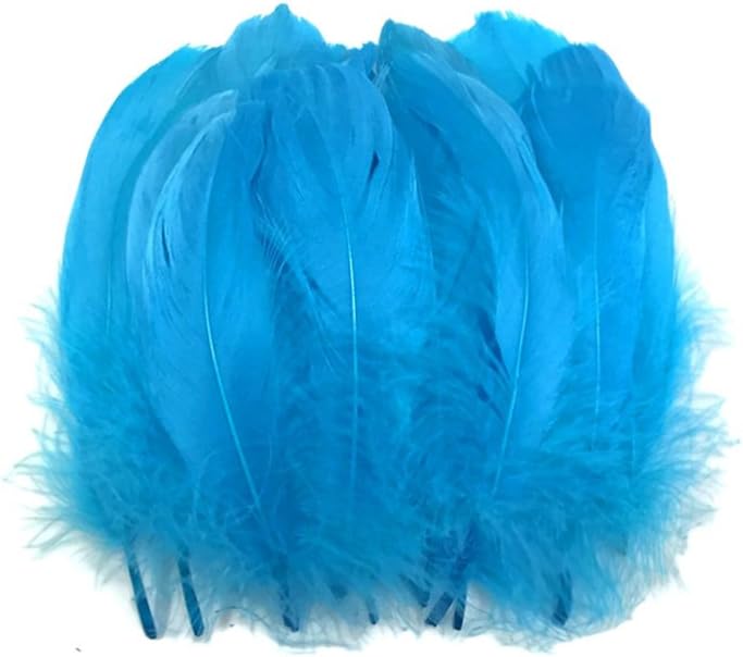 1/4 lbs. - Turquoise Blue Goose Nagoire Wholesale Feathers (Bulk)