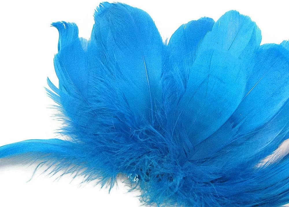 1/4 lbs. - Turquoise Blue Goose Nagoire Wholesale Feathers (Bulk)
