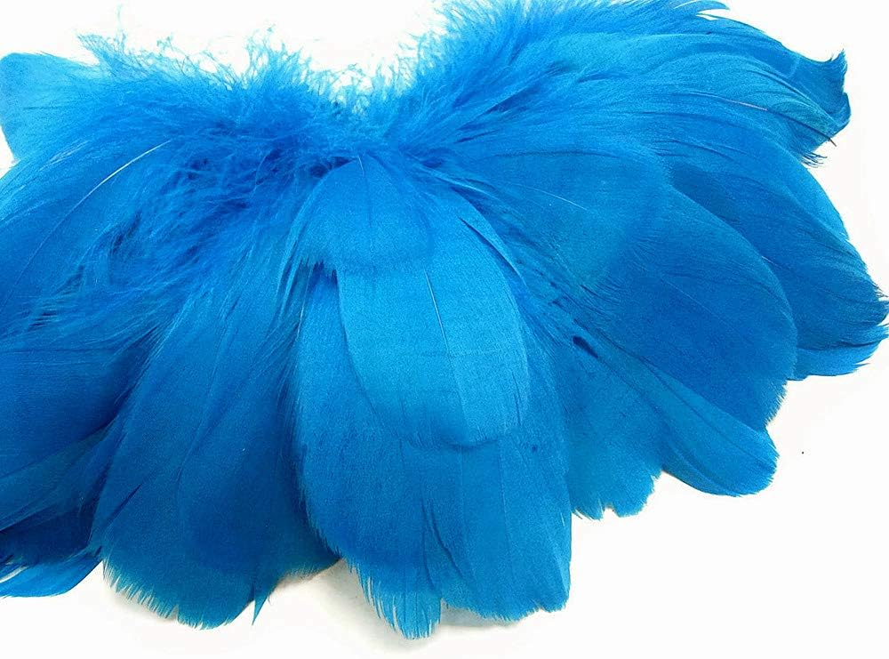 1/4 lbs. - Turquoise Blue Goose Nagoire Wholesale Feathers (Bulk)