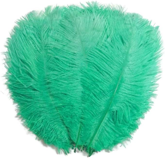 10 Pieces - 6-8" Aqua Green Ostrich Dyed Drabs Body Feathers