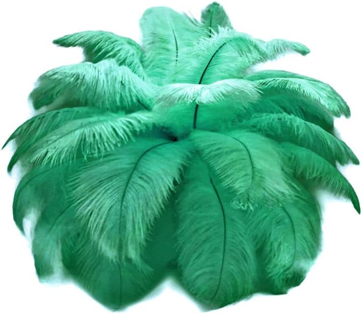 10 Pieces - 6-8" Aqua Green Ostrich Dyed Drabs Body Feathers