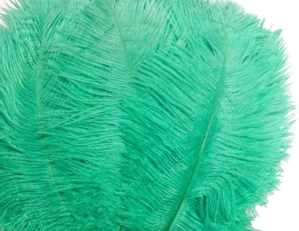 10 Pieces - 6-8" Aqua Green Ostrich Dyed Drabs Body Feathers