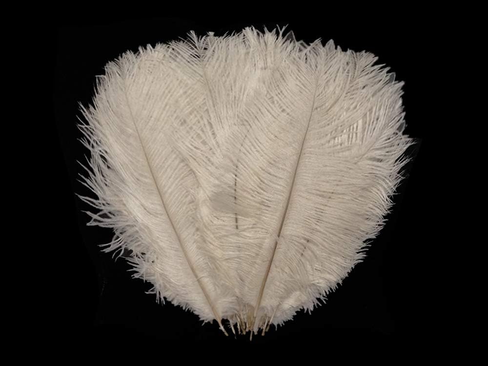 10 Pieces - 6-8" Off White Ostrich Dyed Drabs Body Feathers