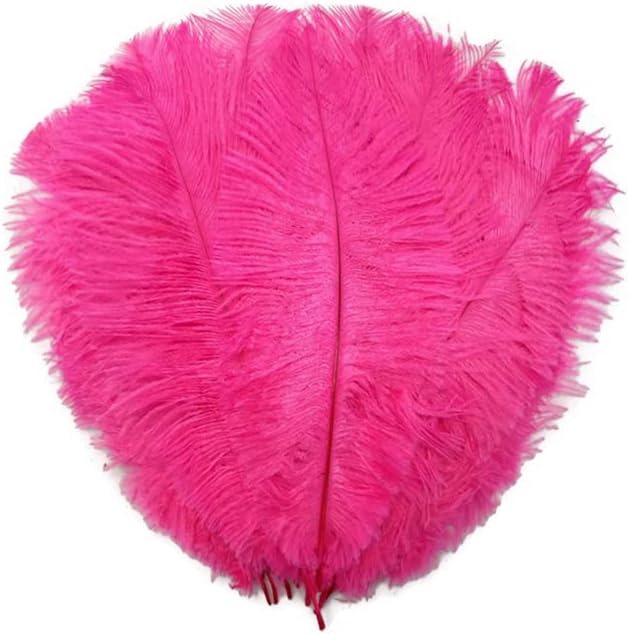 100 Pieces - 6-8" Hot Pink Ostrich Drab Wholesale Feathers (Bulk)