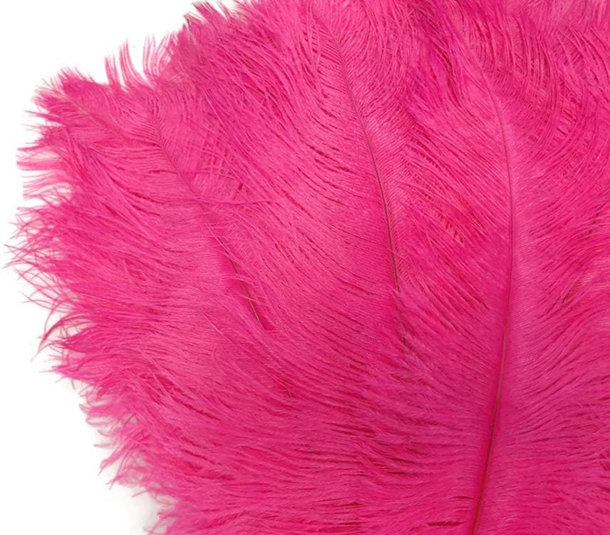 100 Pieces - 6-8" Hot Pink Ostrich Drab Wholesale Feathers (Bulk)