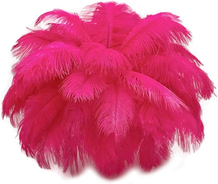 10 Pieces - 6-8" Hot Pink Ostrich Dyed Drabs Body Feathers