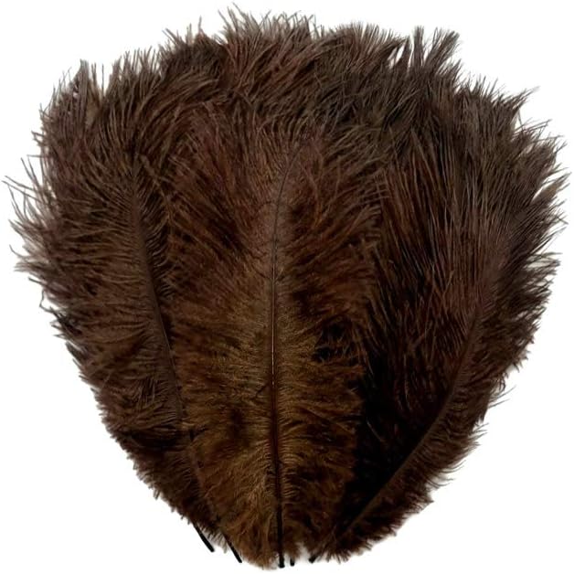 10 Pieces - 11-13" Brown Bleached & Dyed Ostrich Drabs Body Feathers
