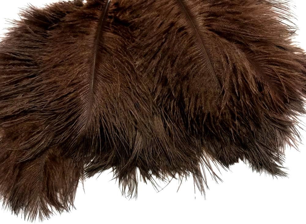 10 Pieces - 11-13" Brown Bleached & Dyed Ostrich Drabs Body Feathers