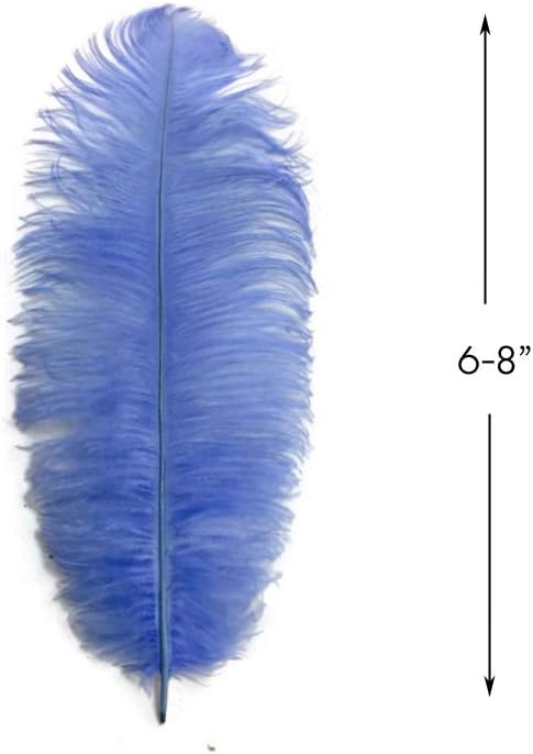 10 Pieces - 6-8" Light Blue Ostrich Dyed Drabs Body Feathers