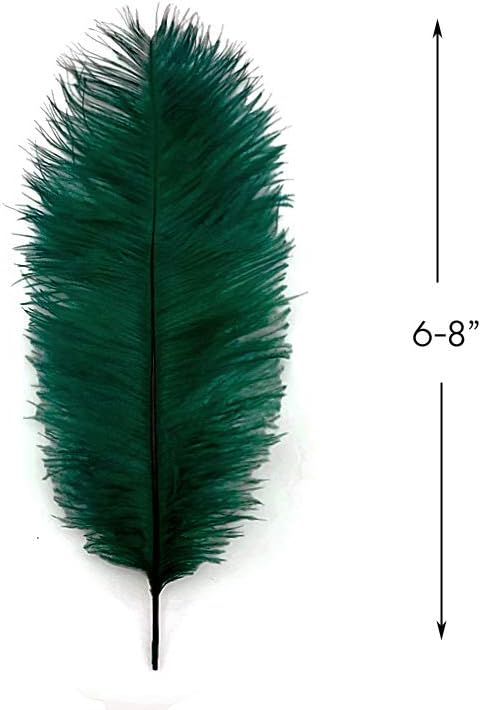 100 Pieces - 6-8" Peacock Green Ostrich Drabs Body Wholesale Feathers (Bulk)