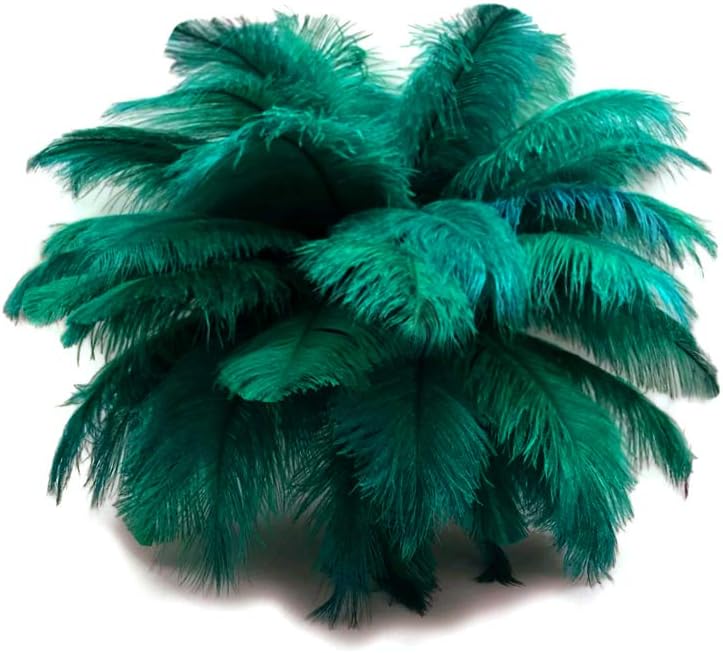 100 Pieces - 6-8" Peacock Green Ostrich Drabs Body Wholesale Feathers (Bulk)