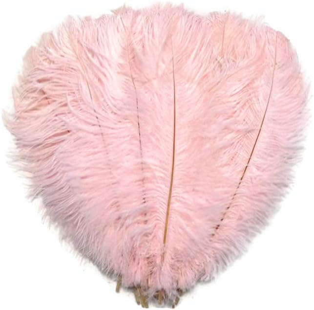 10 Pieces - 6-8" Light Pink Ostrich Dyed Drabs Body Feathers