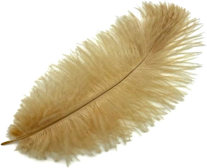 10 Pieces - 6-8" Old Gold Ostrich Dyed Drabs Feathers