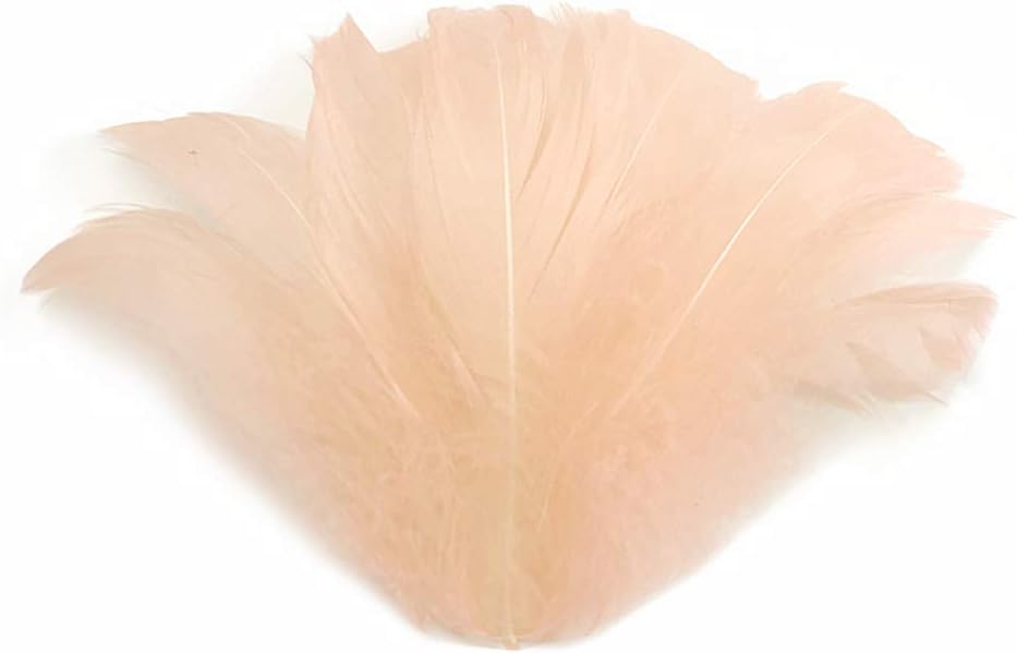 1 Pack - 2-3" Champagne Goose Coquille Loose Feathers - 0.35 Oz.
