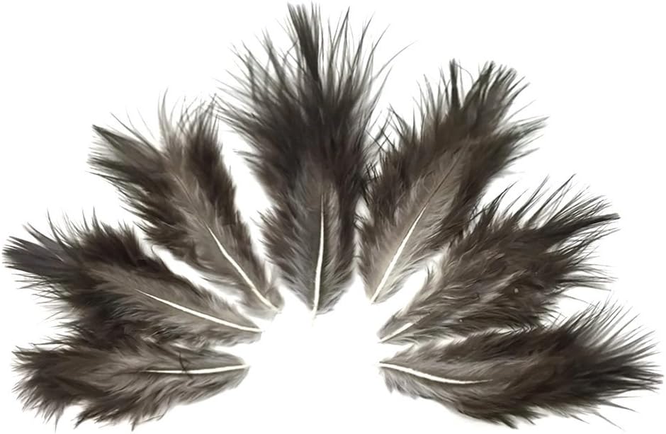 1 Dozen - Solid Black Mini Rooster Chickabou Fluff Whiting Hair Feathers