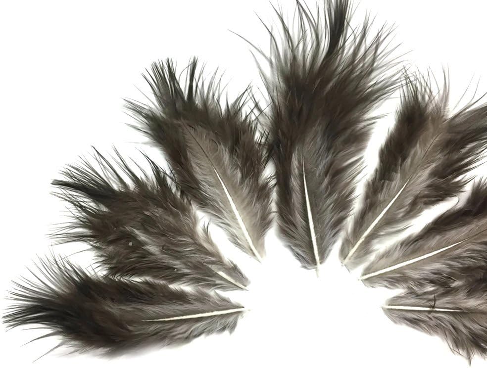 1 Dozen - Solid Black Mini Rooster Chickabou Fluff Whiting Hair Feathers