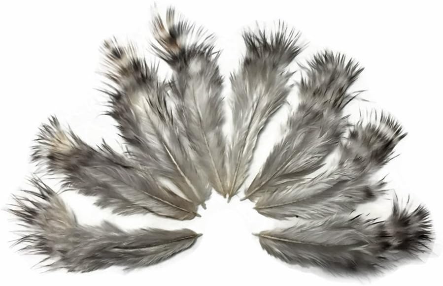 1 Dozen - Unique Grizzly Mini Rooster Chickabou Fluff Whiting Hair Feathers