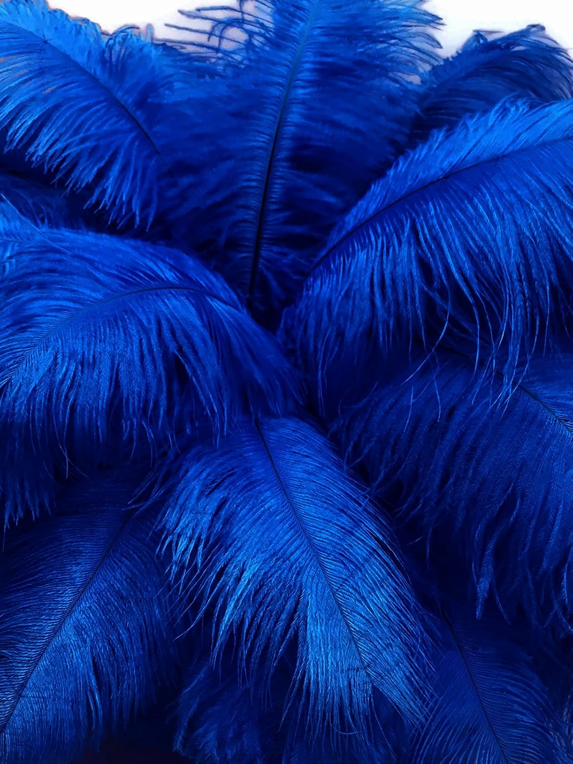 10 Pieces - 11-13" Royal Blue Bleached & Dyed Ostrich Drabs Body Feathers