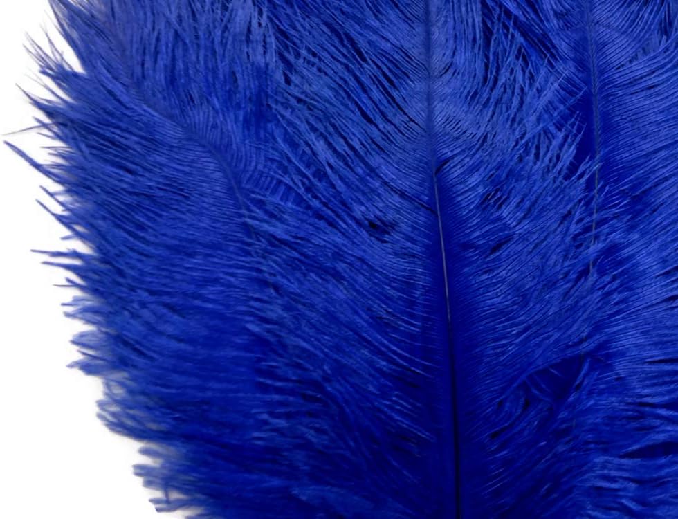 10 Pieces - 11-13" Royal Blue Bleached & Dyed Ostrich Drabs Body Feathers