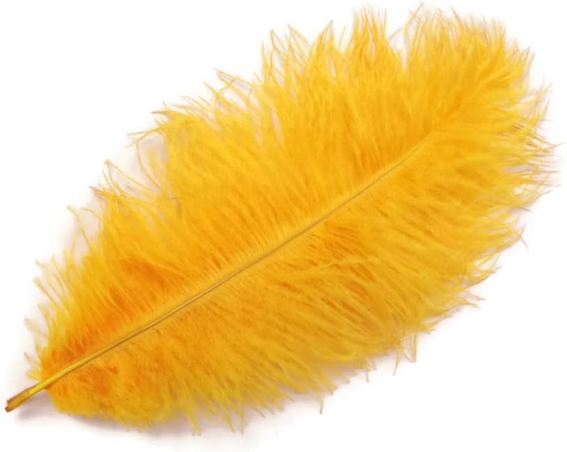 1/2 Lb. - 19-24" Golden Yellow Ostrich Extra Long Drab Wholesale Feathers (Bulk)