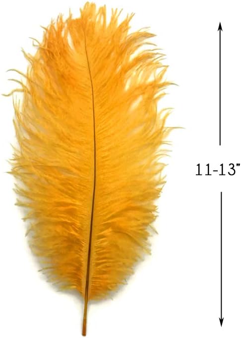 1/2 Lb. - 19-24" Golden Yellow Ostrich Extra Long Drab Wholesale Feathers (Bulk)