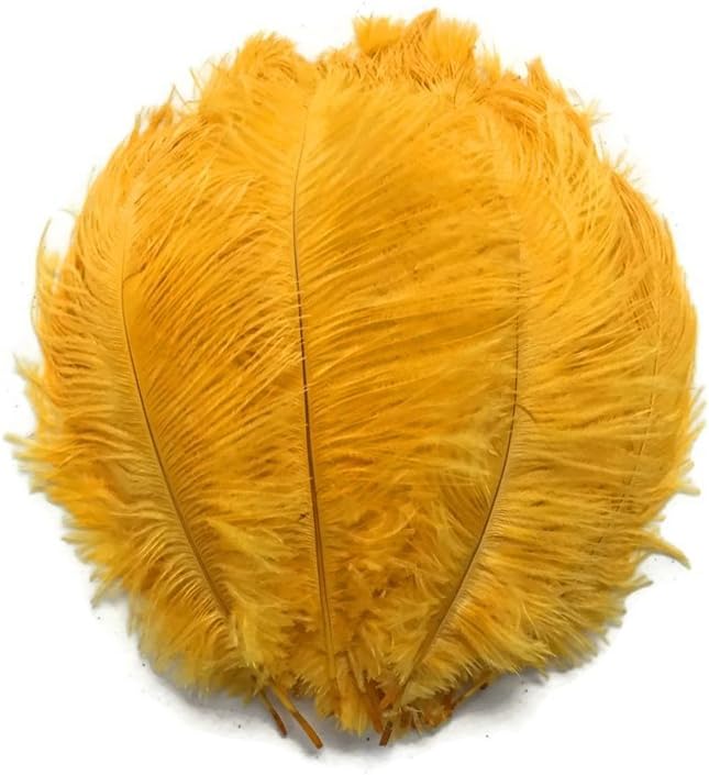 1/2 Lb. - 19-24" Golden Yellow Ostrich Extra Long Drab Wholesale Feathers (Bulk)