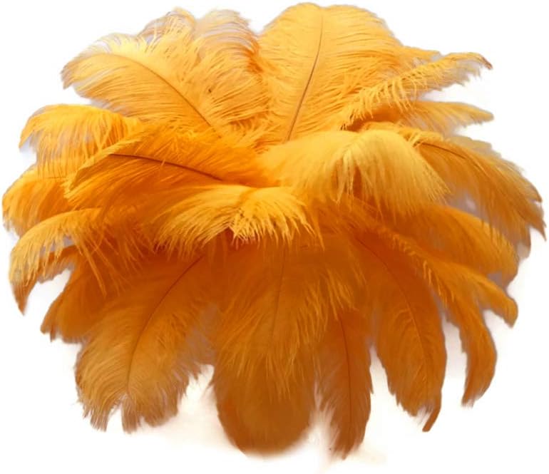1/2 Lb. - 19-24" Golden Yellow Ostrich Extra Long Drab Wholesale Feathers (Bulk)