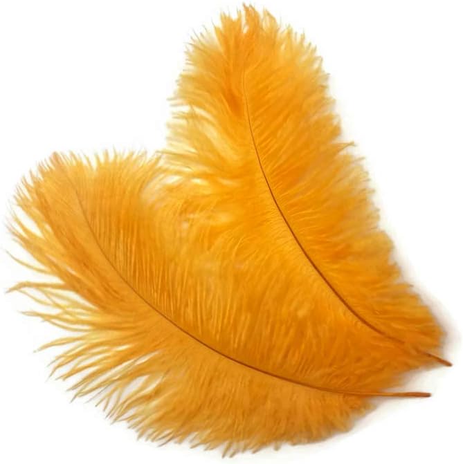 1/2 Lb. - 19-24" Golden Yellow Ostrich Extra Long Drab Wholesale Feathers (Bulk)