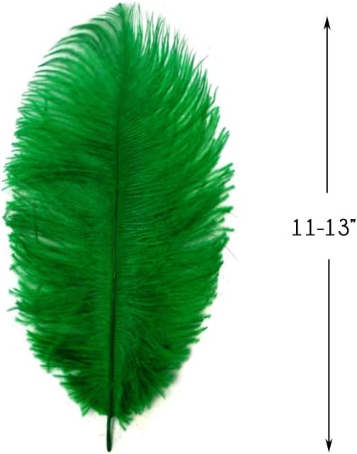 100 Pieces - 11-13" Kelly Green Ostrich Drabs Wholesale Body Feathers (Bulk)