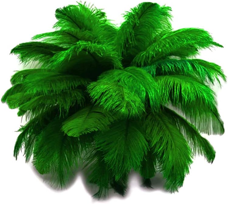 100 Pieces - 11-13" Kelly Green Ostrich Drabs Wholesale Body Feathers (Bulk)
