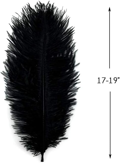 1/2 Lb. - 19-24" Black Ostrich Extra Long Drab Wholesale Feathers (Bulk)