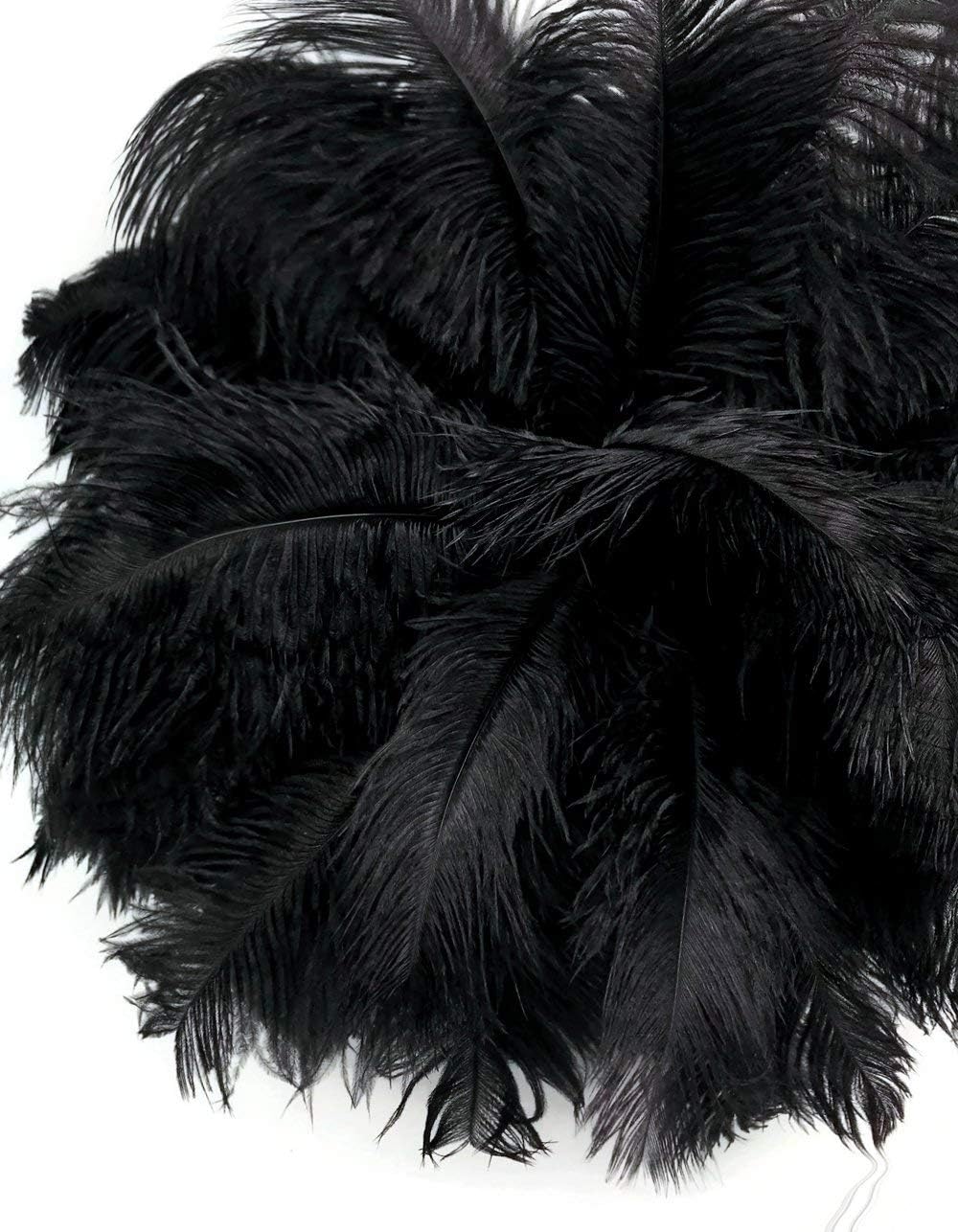 1/2 Lb. - 19-24" Black Ostrich Extra Long Drab Wholesale Feathers (Bulk)