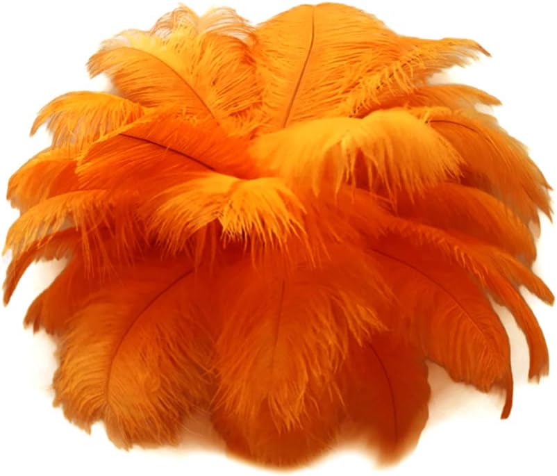 1/2 lb. - 14-17" Orange Ostrich Large Body Drab Wholesale Feathers (Bulk)