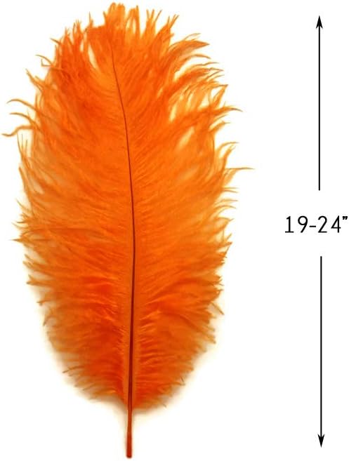 1/2 lb. - 14-17" Orange Ostrich Large Body Drab Wholesale Feathers (Bulk)