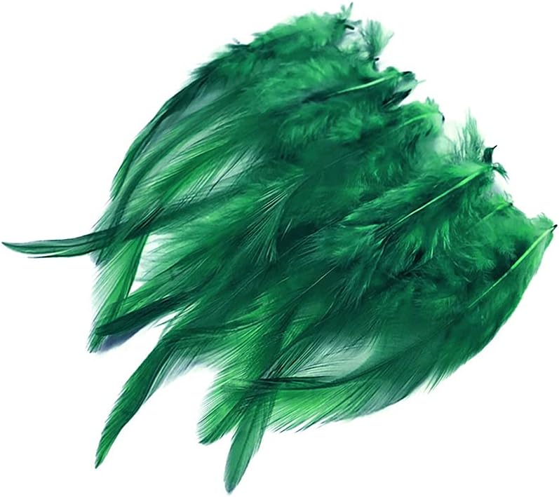 1 Dozen - Short Solid Peacock Green Whiting Farm Rooster Saddle Hair Extension Feathers