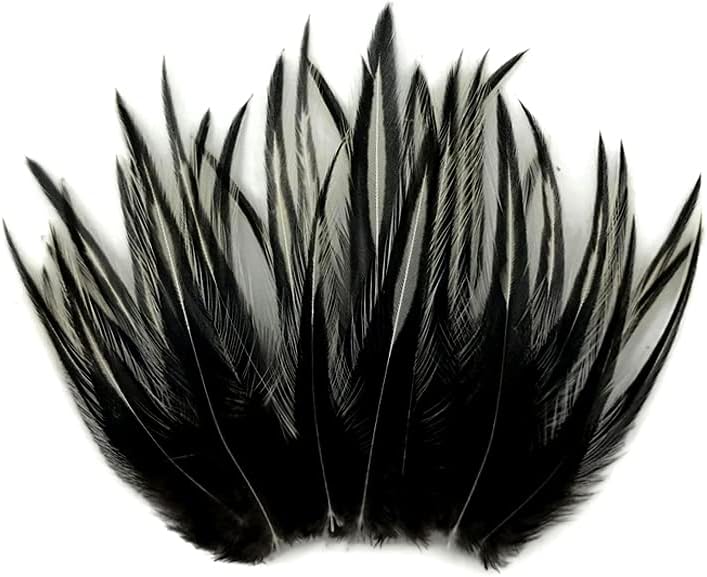 10 Pieces - Natural White Dyed BLW Laced Long Rooster Cape Whiting Farms Feathers