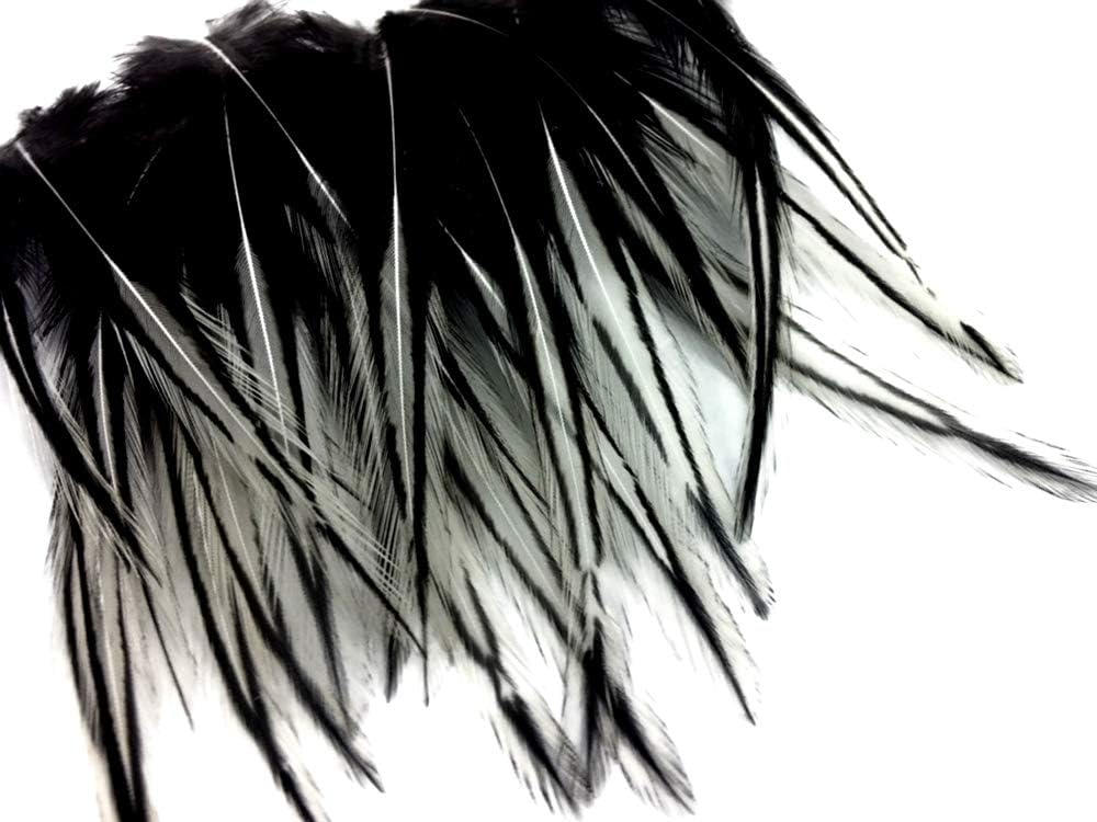 10 Pieces - Natural White Dyed BLW Laced Long Rooster Cape Whiting Farms Feathers