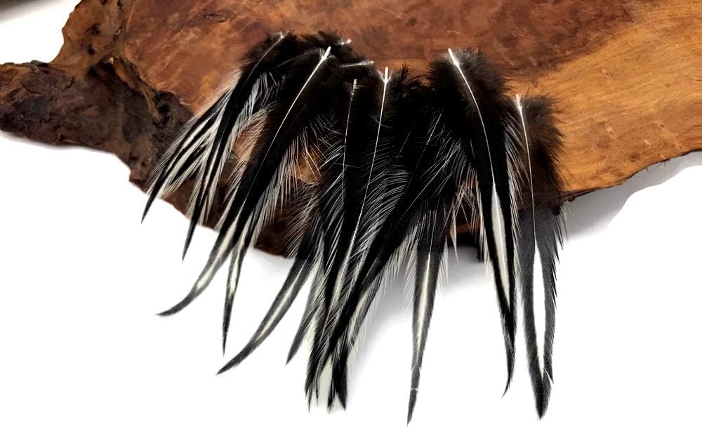 10 Pieces - Natural White Dyed BLW Laced Short Rooster Cape Whiting Farms Feathers
