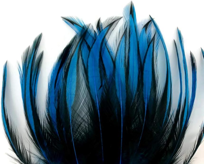 10 Pieces - Kingfisher Blue Dyed BLW Laced Short Rooster Cape Whiting Farms Feathers