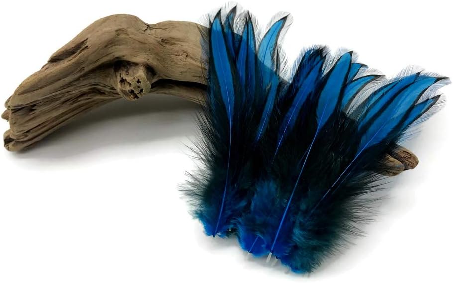 10 Pieces - Kingfisher Blue Dyed BLW Laced Short Rooster Cape Whiting Farms Feathers