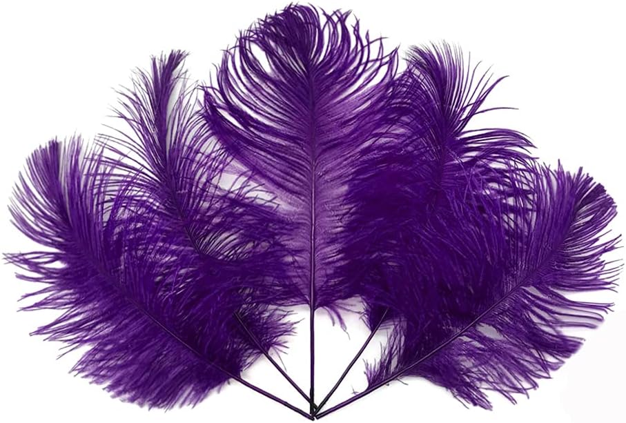 1/2 Lb - 12-16" Purple Ostrich Tail Wholesale Fancy Feathers (Bulk)