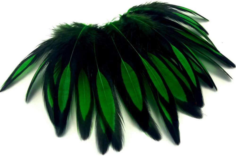 1 Dozen - Kelly Green Whiting Farms BLW Laced Hen Cape Loose Feathers