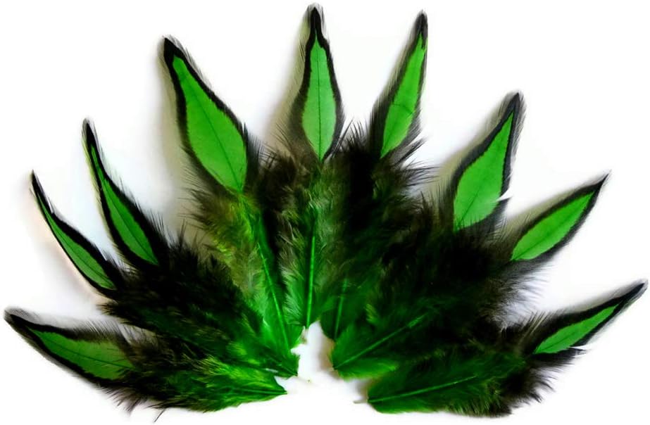 1 Dozen - Kelly Green Whiting Farms BLW Laced Hen Cape Loose Feathers