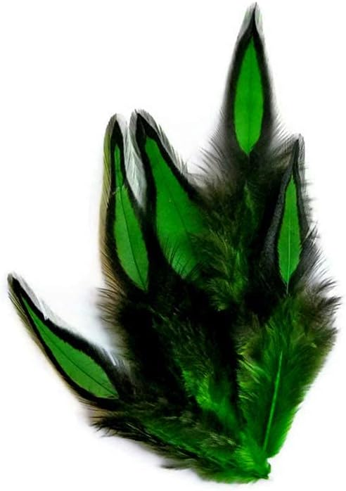 1 Dozen - Kelly Green Whiting Farms BLW Laced Hen Cape Loose Feathers