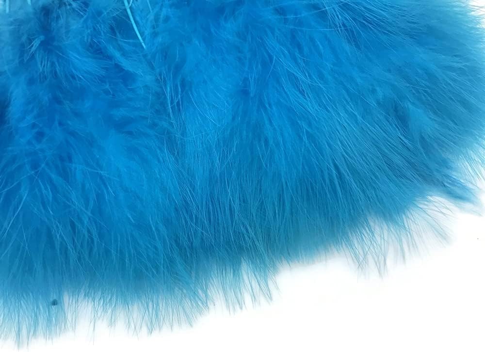 1 Yard - Turquoise Blue Marabou Turkey Fluff Feather Fringe Trim